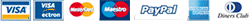 Visa, Electron, Mastercard, Maestro, PayPal, American Express, Diners Club