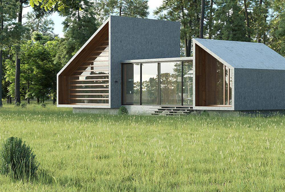 Farmhouse with vegetation