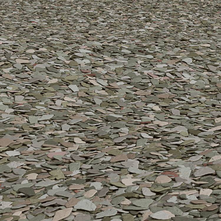Paddlestones Green Slate - Large Area - Рендерированное изображение 1
