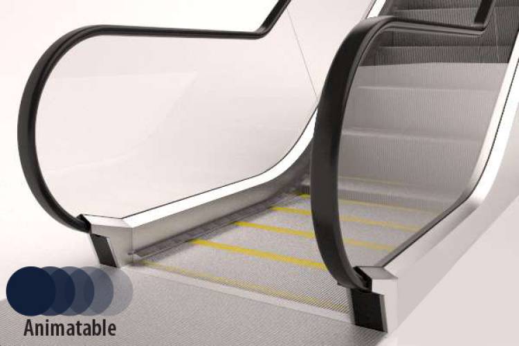 Escalator Glass Handrails RailClone library for 3ds Max
