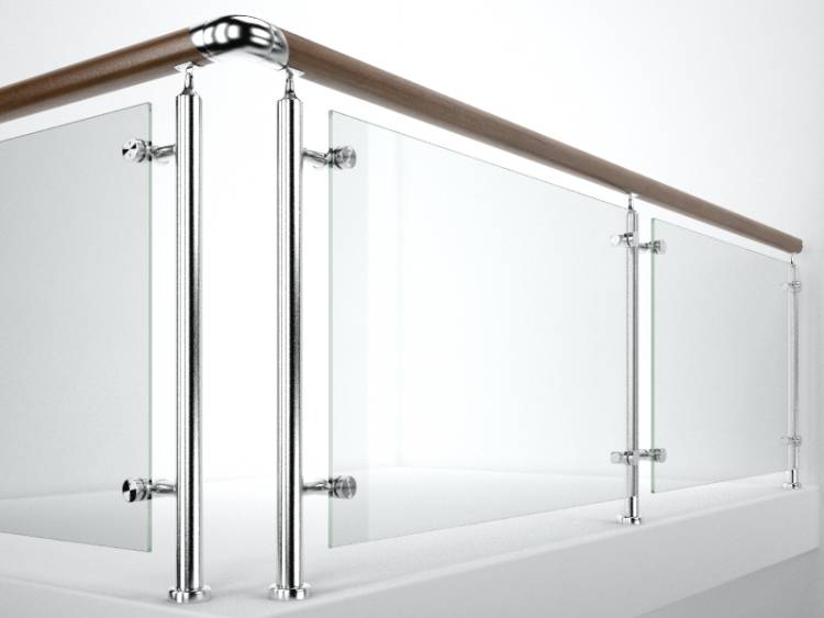 Glass Handrail 1 - RailClone library for 3ds Max