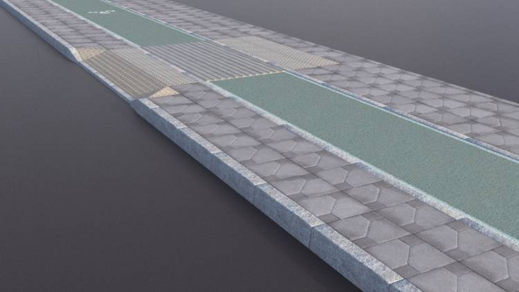 2 Pattern Paving Green Cycle Lane - Imagen renderizada 1