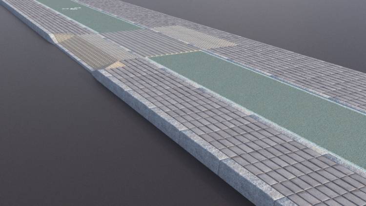 3 Small Tile Green Cycle Lane - Image rendue 1