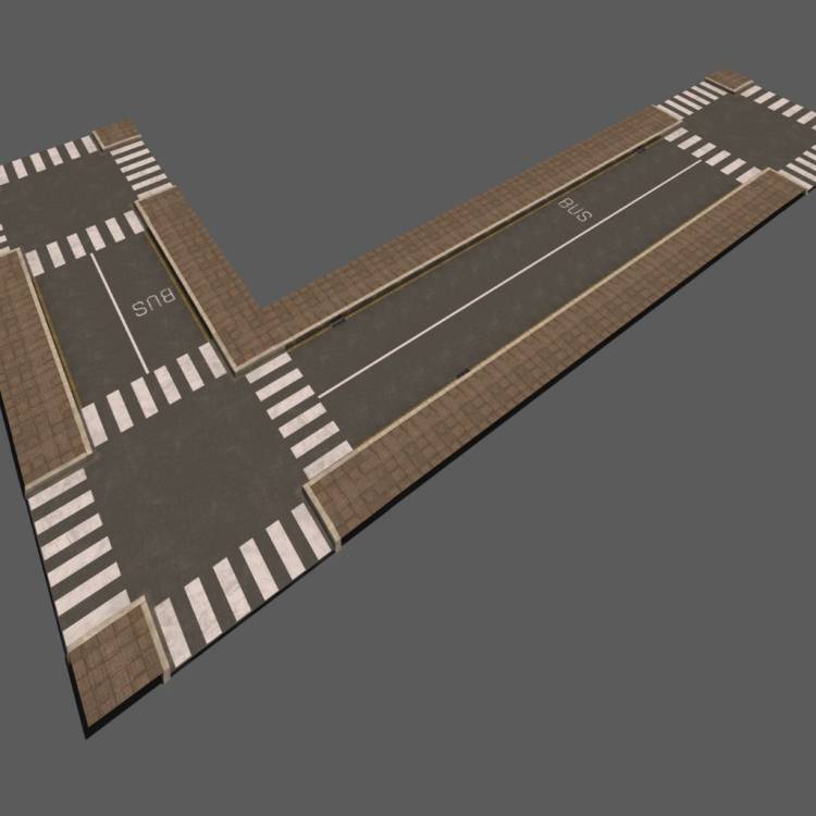 Street Road 11 Crosswalk Segment - Bus Lane - Imagen renderizada 1