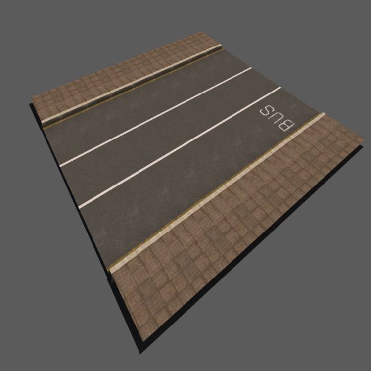 Street Road 14 - 3 Lane - Bus Lane - Imagen renderizada 1