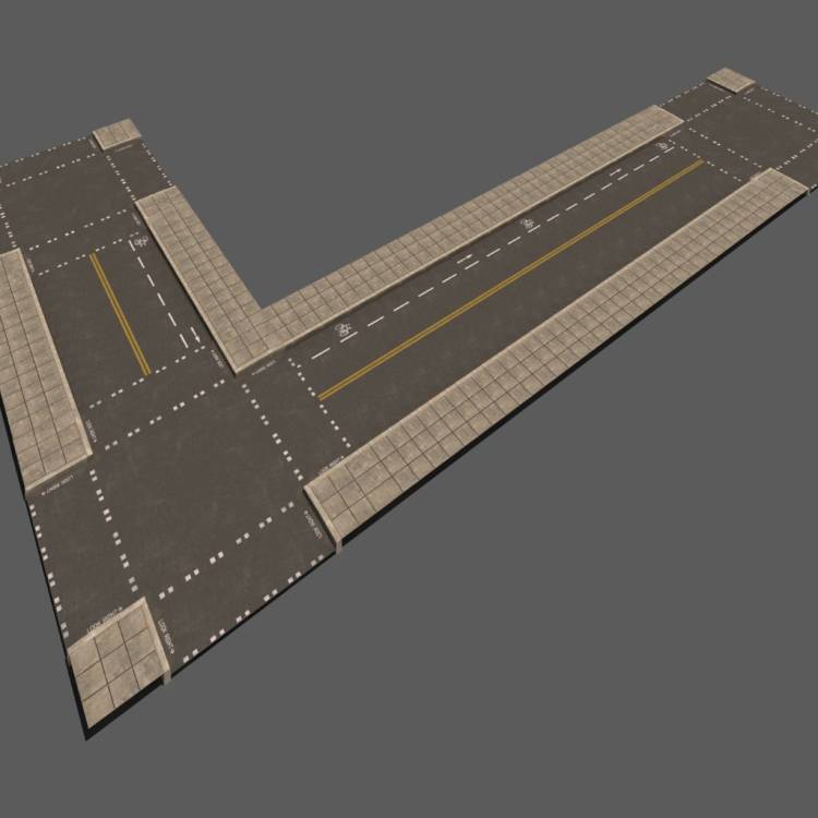 Street Road 24 Crosswalk Segment - Bicycle Lane - Image rendue 1