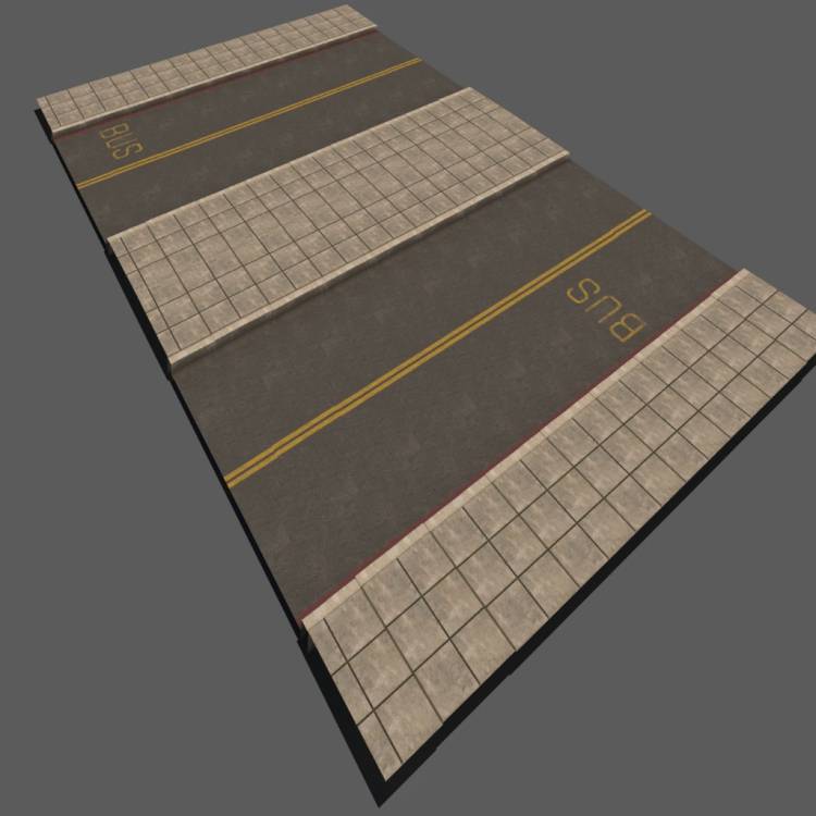 Street Road 27 DoubleLane - Bus Lane - Рендерированное изображение 1