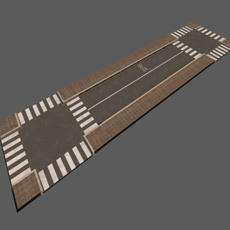 Street Road 8 Crosswalk - Bus Lane - Image rendue 1