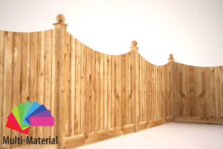 Vertical feather edge with concave top - 1.2M - Rendered Image 1