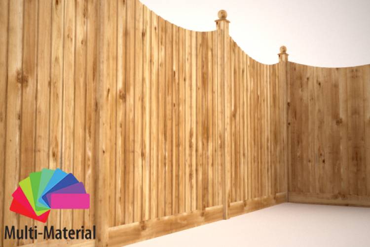 Vertical feather edge with concave top - 1.8M - Rendered Image 1