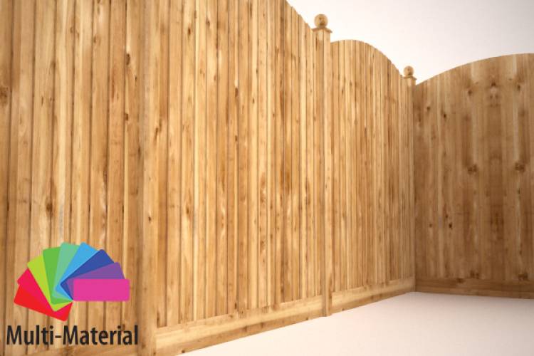 Vertical feather edge with convex top - 1.8M - Rendered Image 1