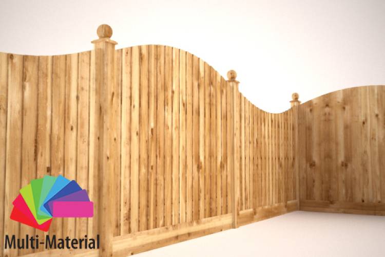 Vertical feather edge with wave top - 1.2M - Imagen renderizada 1