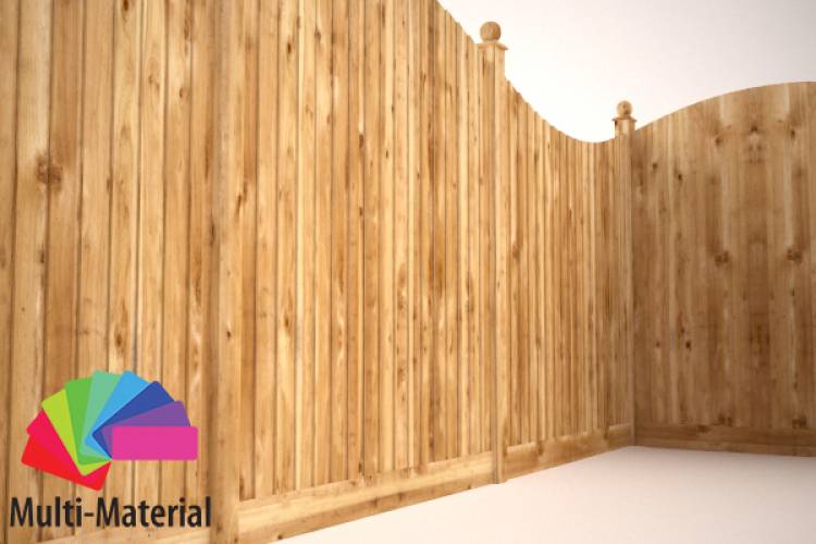 Vertical feather edge with wave top - 1.8M - Image rendue 1