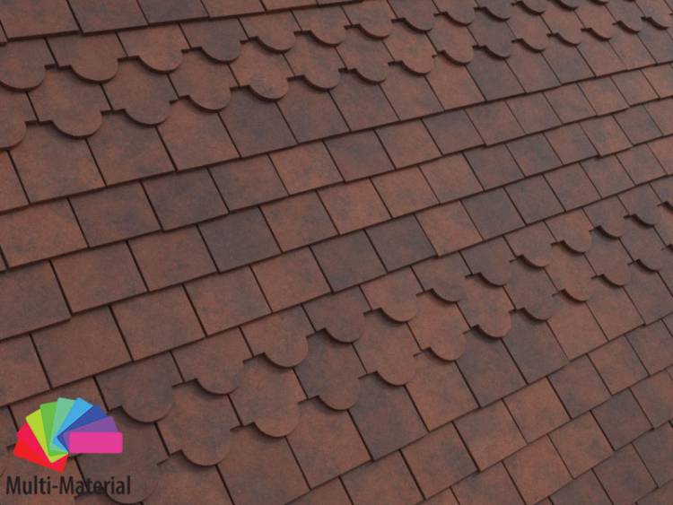 Small Plane Tiles with Decorative rows - Рендерированное изображение 1