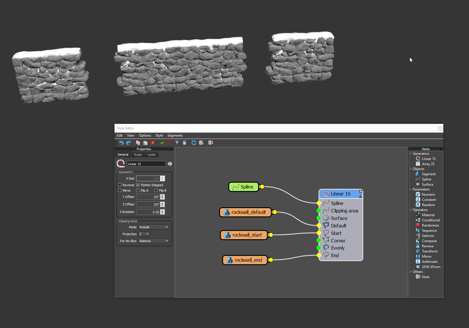 RailClone example style