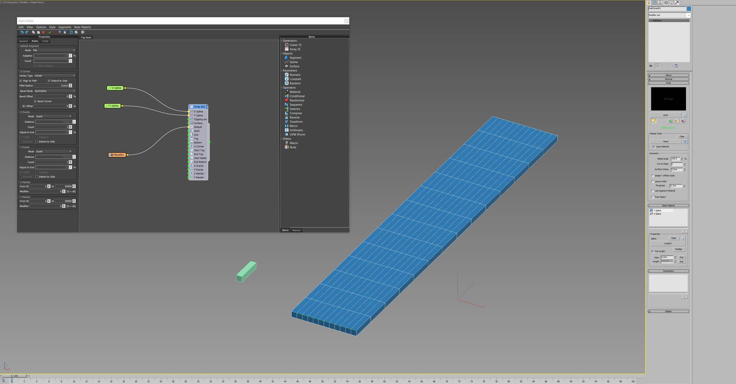Set up the A2s array to create a footprint of containers the correct size.  Set up the A2s array to create a footprint of containers the correct size.