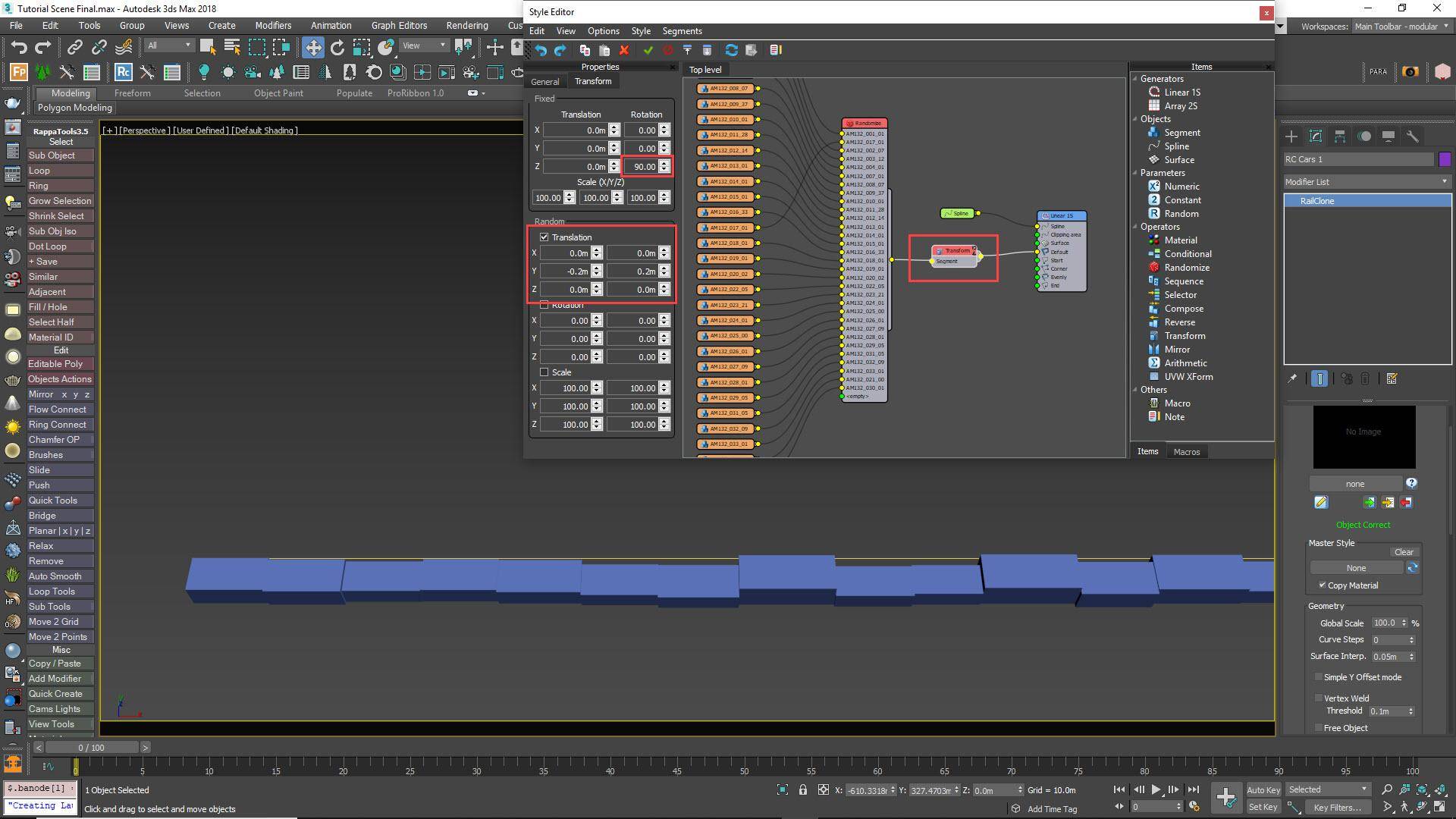 Using RailClone for Cars