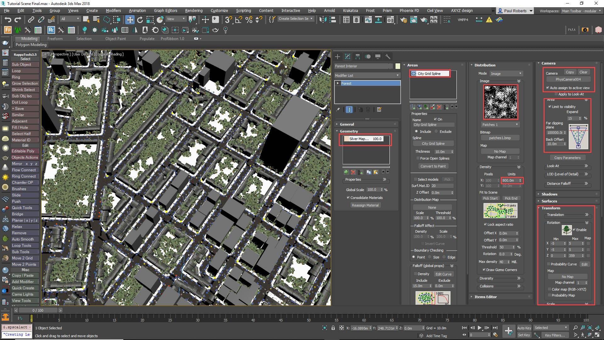 Step 26 - Adding trees inside the courtyards