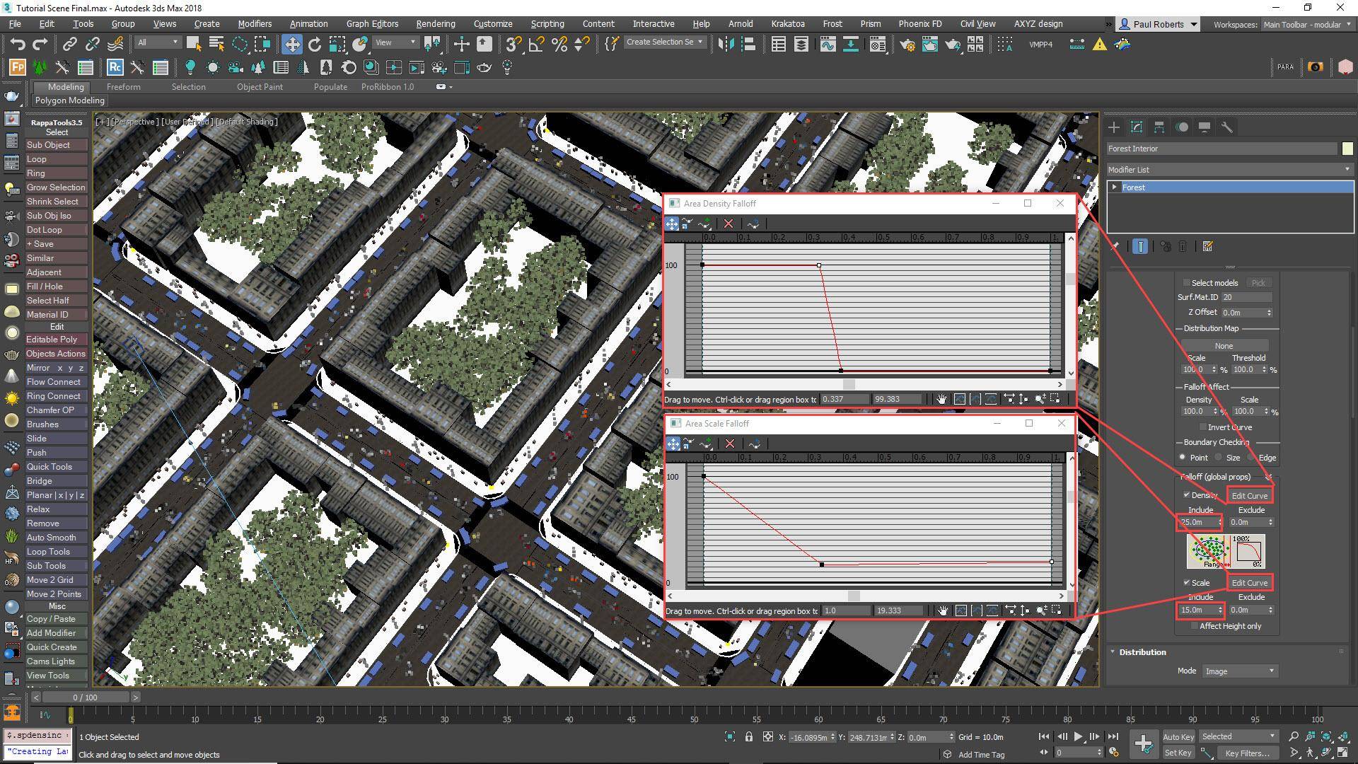 Step 27 - Using Falloff