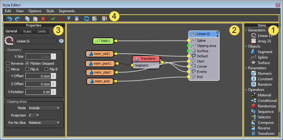 Elements of the interface