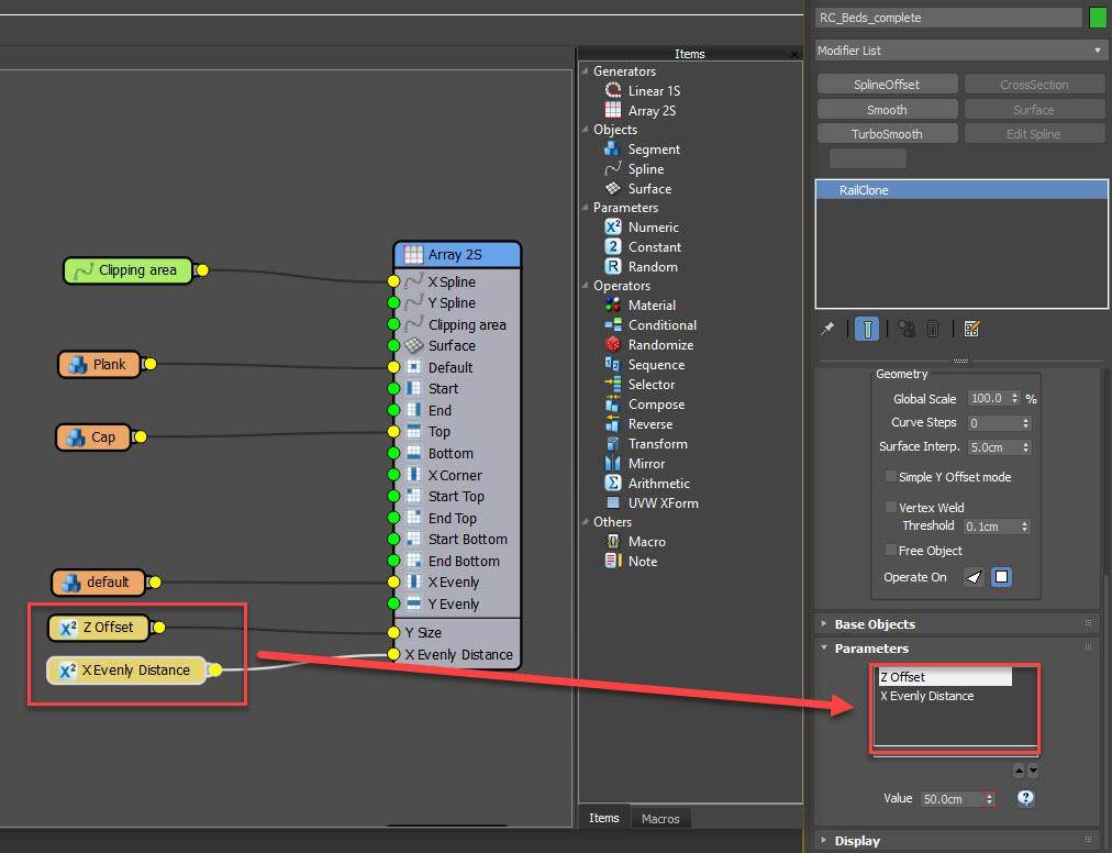 Exporting parameters