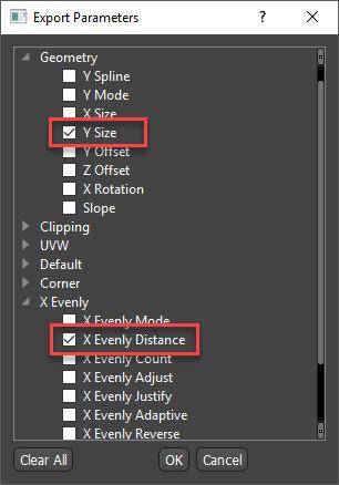 Export dialog