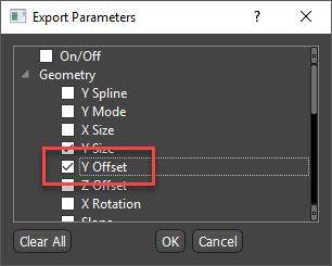 Export Y Offset