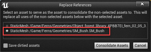 Replace references Options
