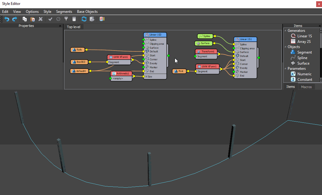 Creating straight fence sections